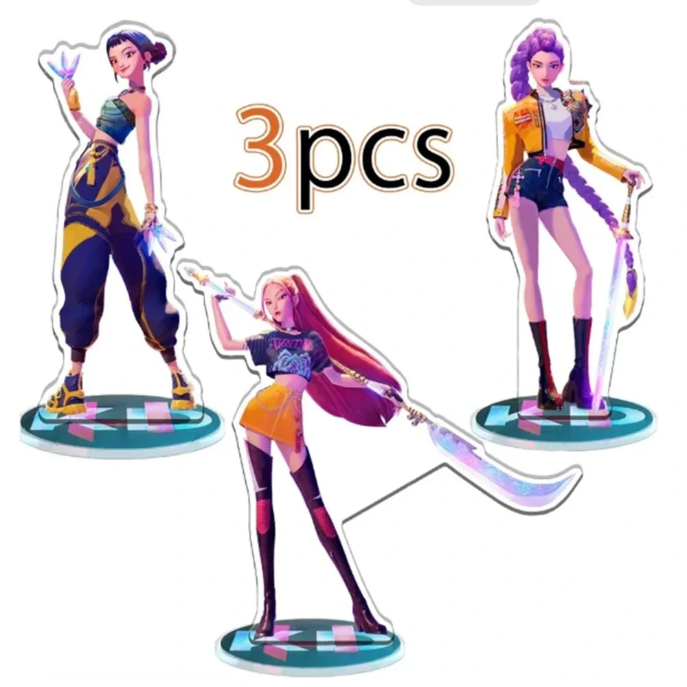 Kpop Demon Hunter Standing Plates Anime Rumi Mira Zoey Acrylic Doll Toys Set NIB